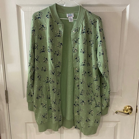 Only Necessities Green Floral Women's Cardigan - Picture 1 of 3